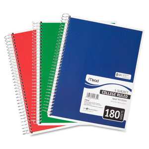 Mead 180-pg 5-Subject College Ruled Notebook