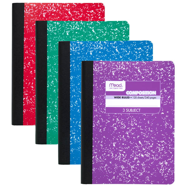 Mead 3-Subject Color Composition Book