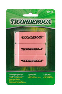 Ticonderoga 3-Count Pink Erasers