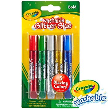 Crayola 5-Count Washable Glitter Glue Pens - Blazing Colors