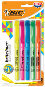 Bic 5-Count Brite Liner Assorted Color Highlighters