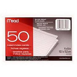 Mead 50-Count 4x6 Lined Index Cards