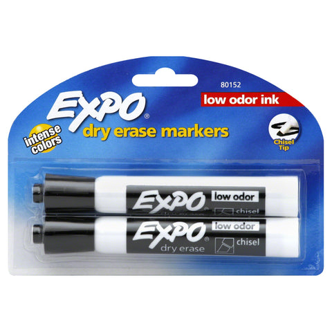 EXPO 2-Count Chisel Tip Black Dry Erase Markers
