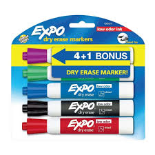 EXPO 4+1 Assorted Ink Dry Erase Markers