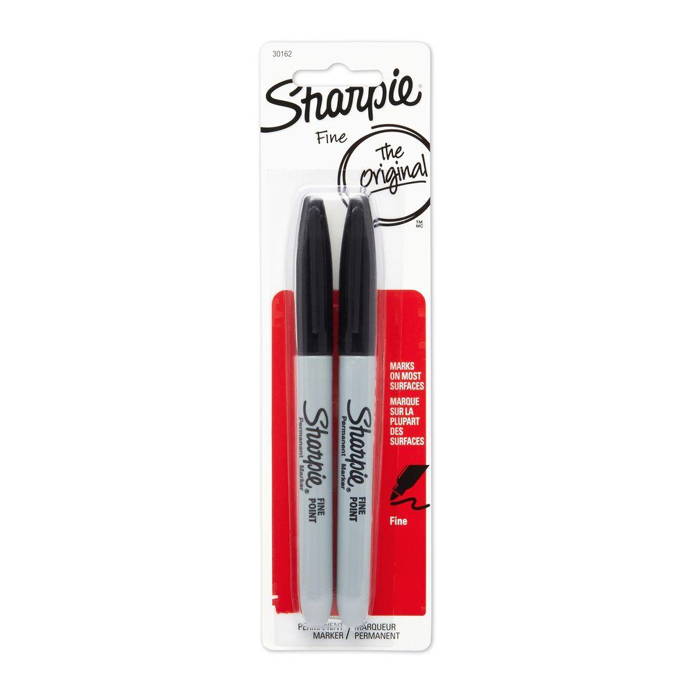 Sharpie 2-Count Fine Point Black Permanent Markers