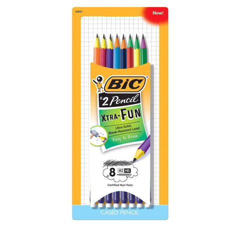 Bic 8-Count Xtra Fun Life Pencils, Assorted Color Barrels