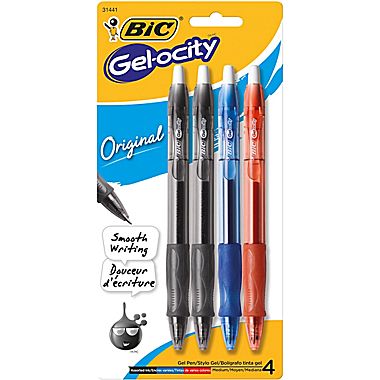 BIC 4-Count Gel-ocity Assorted Ink Pens