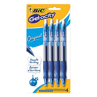 BIC 4-Count Gel-ocity Blue Ink Pens