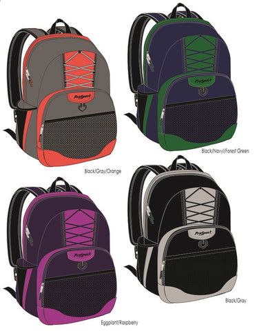 Prosport Assorted Double-Pocket Backpacks with Bungie Front